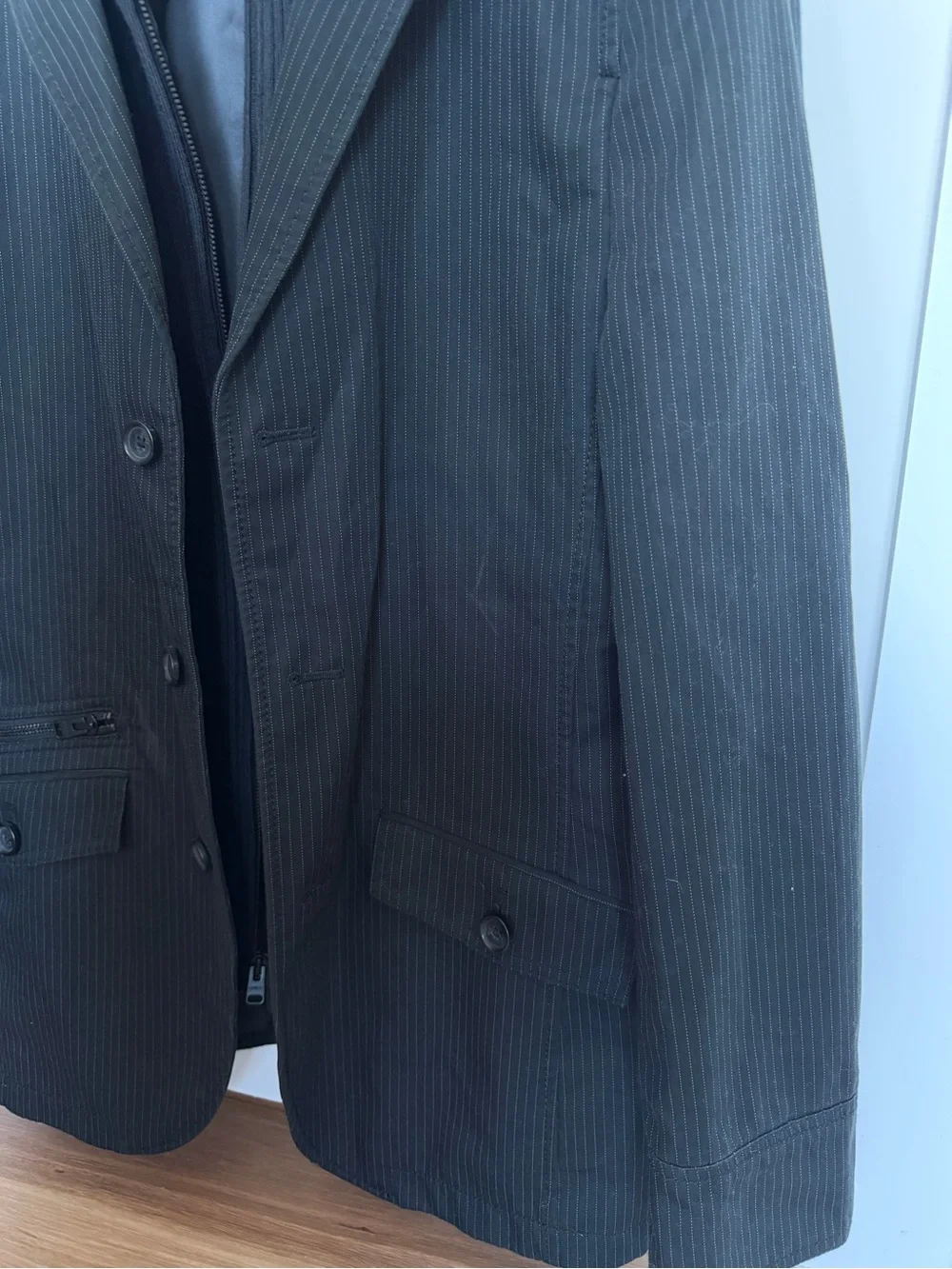 Express Men's Black Pinstripe Blazer